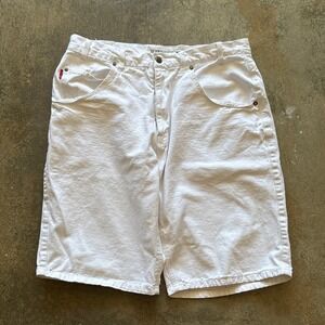 y2k Bugle Boy Jeans White Denim‎ Shorts Mens Size 34W Casual Summer